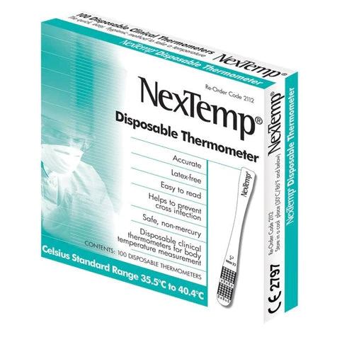 Individually Wrapped Disposable ULTRA Clinical Thermometer | Part No. 8200 | NEXTEMP