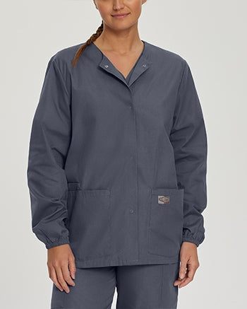 LANDAU SCRUB ZONE WOMEN'S 3-POCKET WARM-UP SCRUB JACKET | GRAPHITE GREY| MEDIUM | PN: 75221