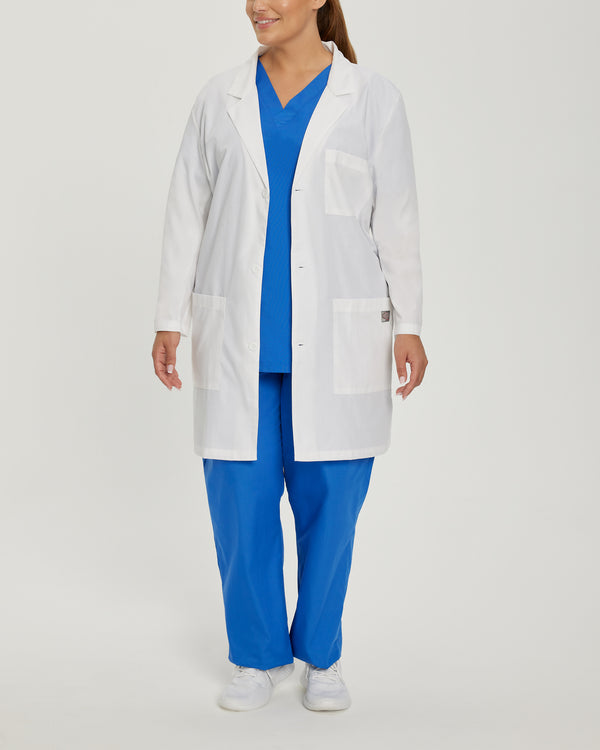 LANDAU SCRUB ZONE UNISEX 3-POCKET MID-LENGTH WHITE COAT | WHITE | LARGE | PN: 86002