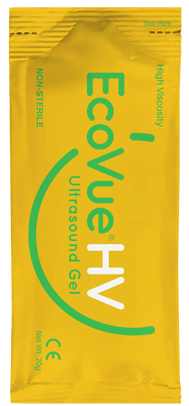 EcoVue®HV Ultrasound Gel Single-Use 20g Packet Non-Sterile (100 ea/bx) | Part No. 381 | ECOVUE