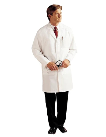 Lab Coat White Size 44 Knee Length Reusable | Part No. 3132-WWY44 | LANDAU