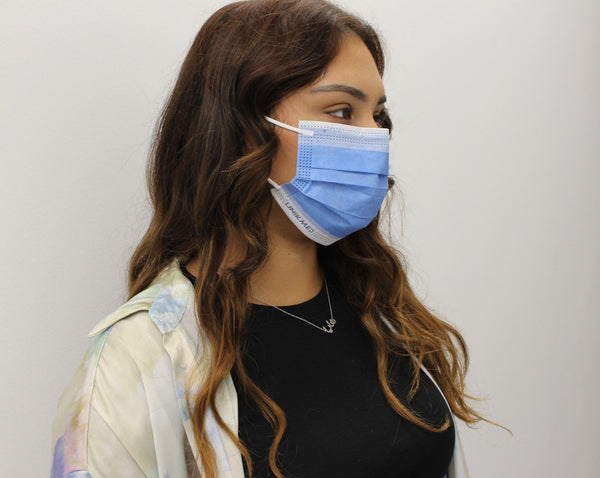 Stormy Medical Mask, Earloop, Blue, 5-Layer, Double Filter, Level 3 to ASTM F2100, Made in Canada | Part No. FM03B+ | UNIKMED