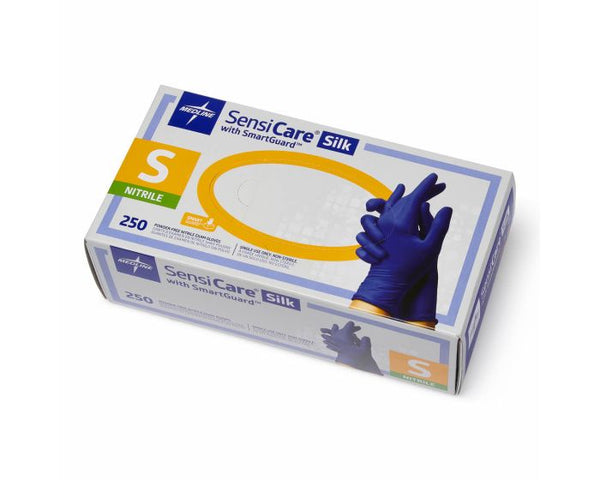 SensiCare Silk Nitrile Exam Gloves, 250/box | Part No. MDS2584 | MEDLINE